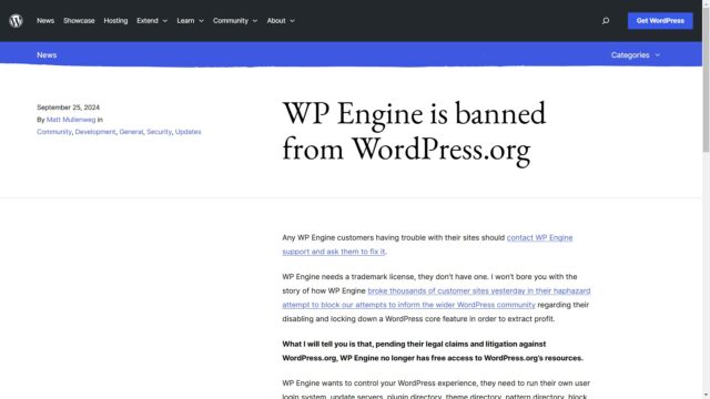 WP Engine 與 WordPress 官方爭議的分析