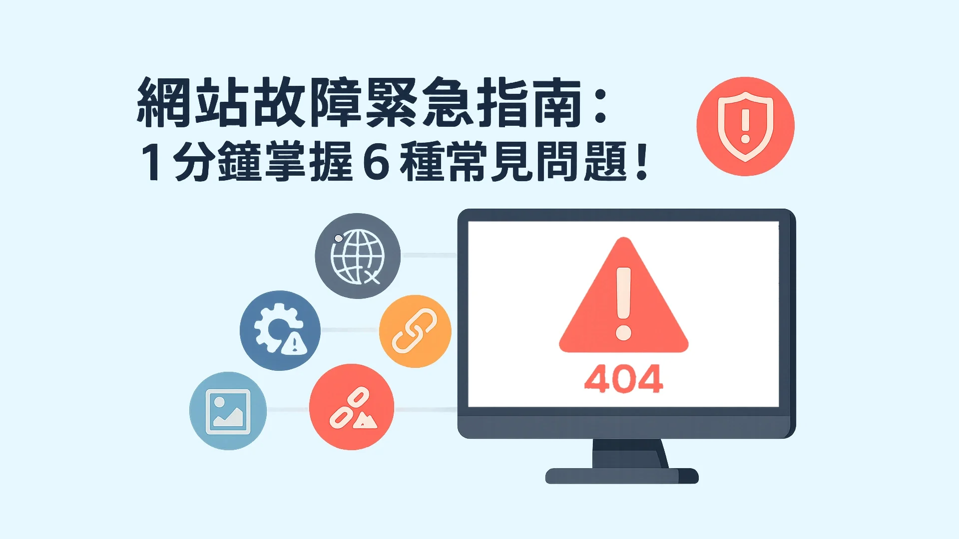 網站故障緊急指南：1 分鐘掌握 6 種常見網站問題！
